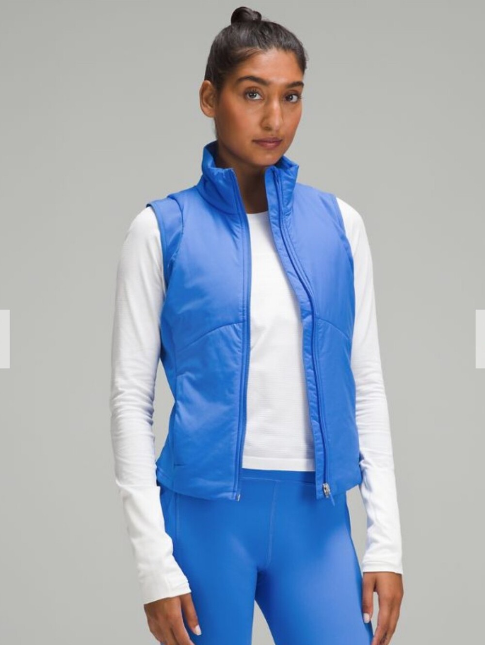Lululemon Women Push Your Pace Vest Pipe Dream Blue Running SZ 2 NEW